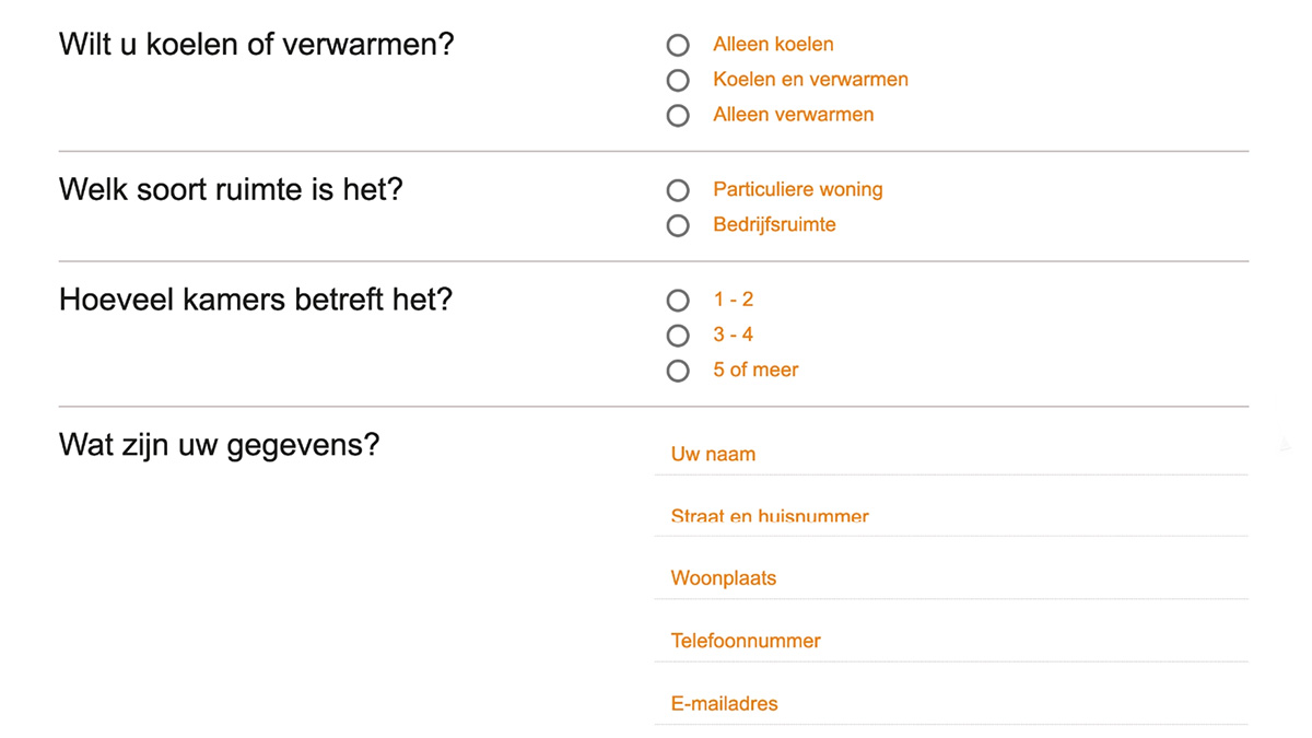 Het offerteformulier op dek-installaties.nl