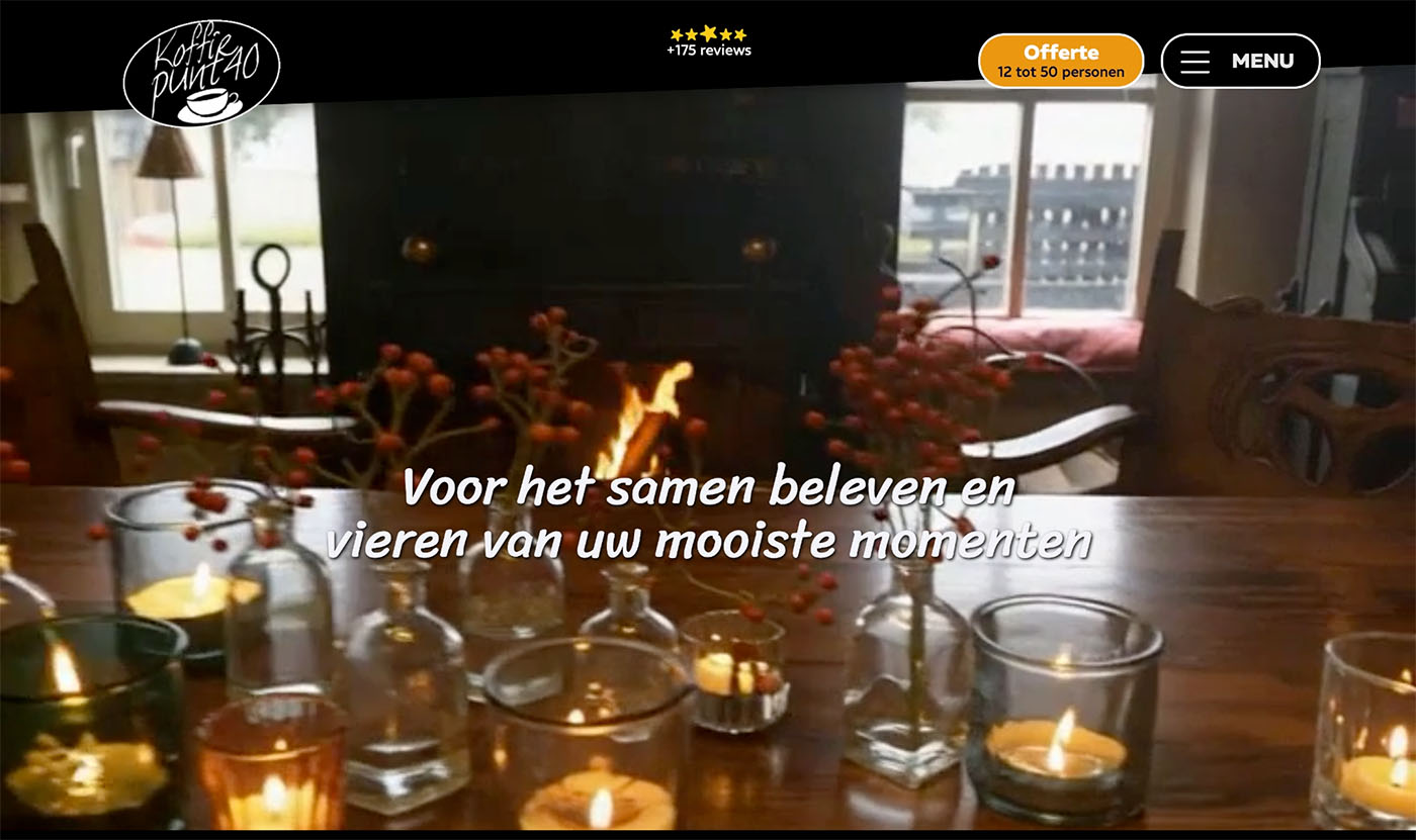 Homepage of koffiepunt40.nl on desktop