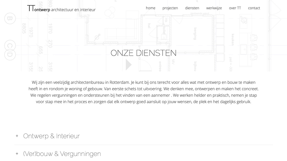 Overzicht van uitgevoerde projecten op ttontwerp.com